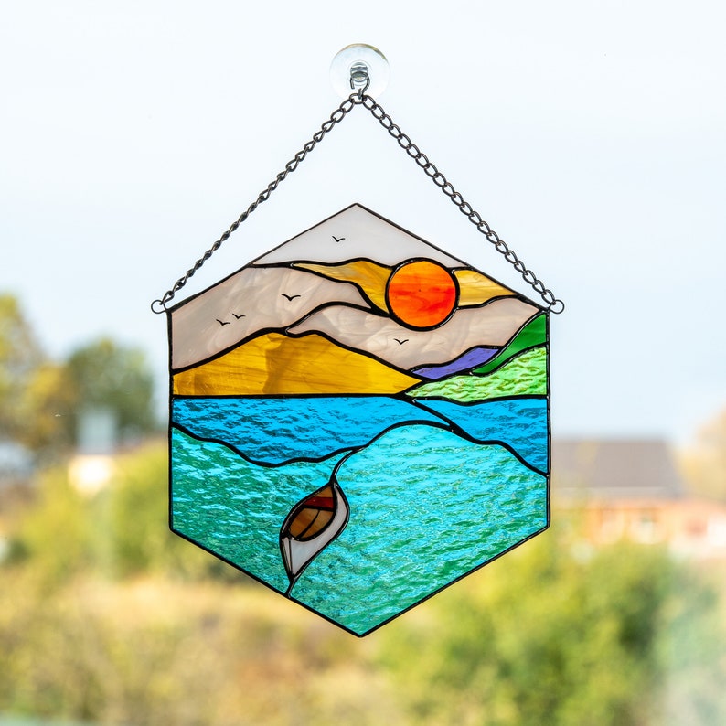 Sea Stained Glass Window Hangings Mothers Day Gifts Custom Etsy