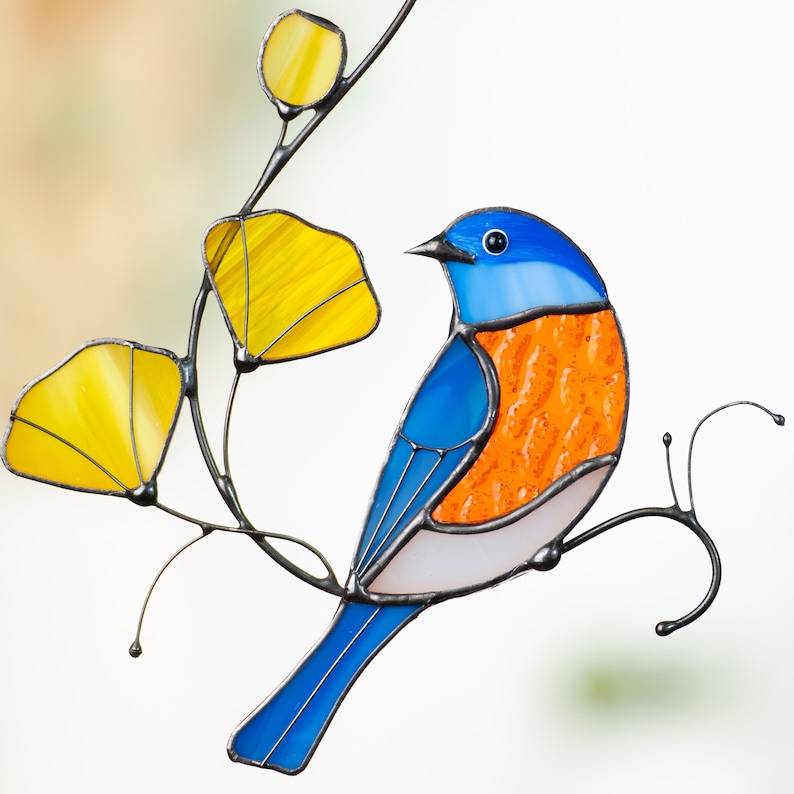 bird stained glass light catcher
