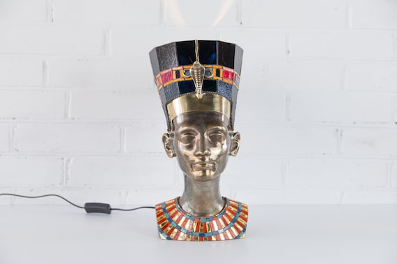 Nefertiti Stained glass lamp Handmade product Egyptian decor new house gift Bedside lamp Unusual gifts for women