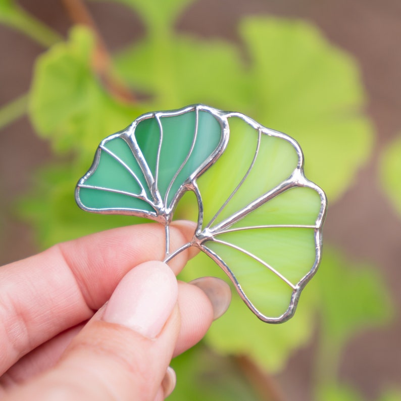 Ginkgo stained glass jewelry