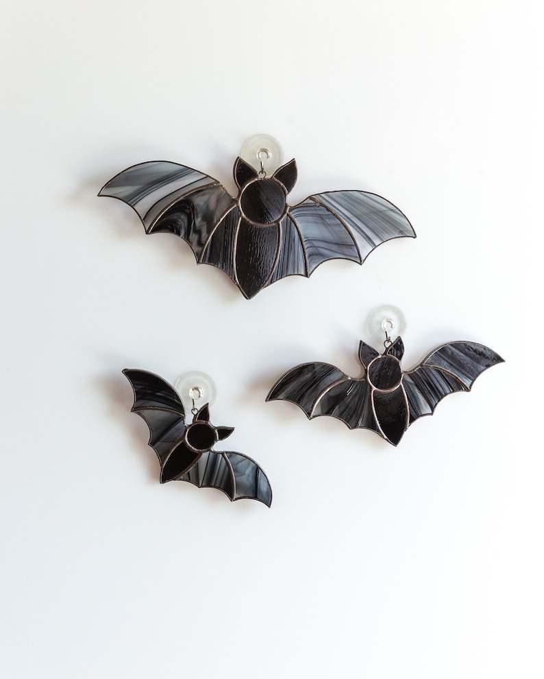 Halloween decor Vampire bats set Christmas gift Stained glass window hangings horror decor Halloween gift