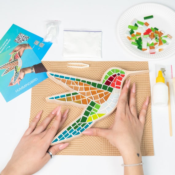 Craft Kits for Adults, Hummingbird Kit, Mosaic Kit, DIY Kits for
