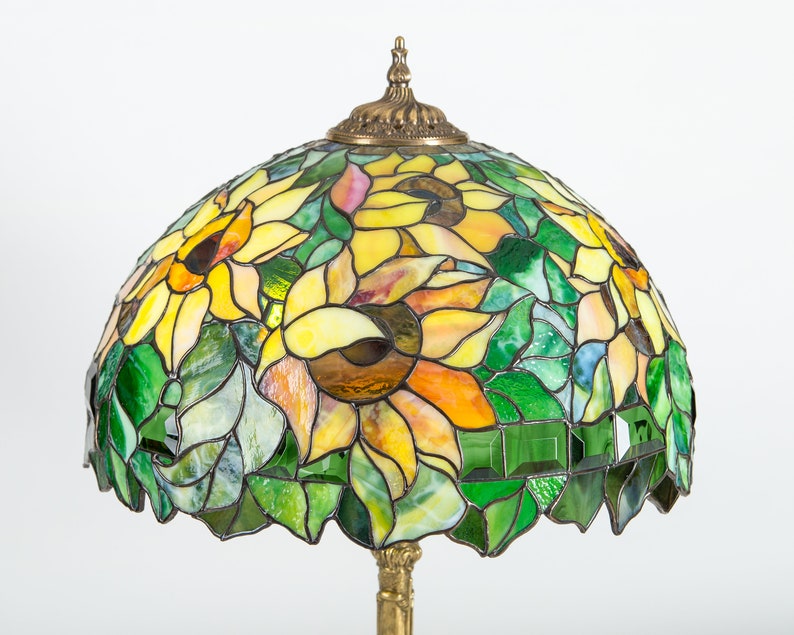 Sunflower stained glass flower lamp shade housewarming gift Etsy