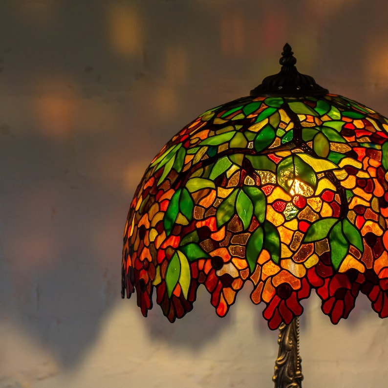 colorful stained glass lampshade