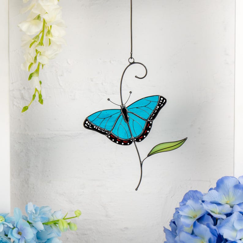 handmade glass blue morph decor for interior