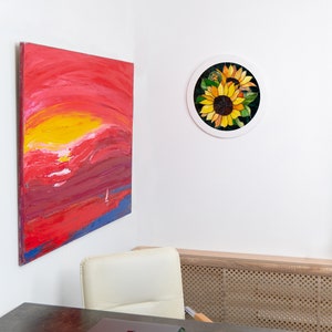 Office wall art made of stained glass