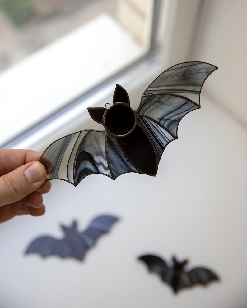 Halloween decor Vampire bats set Christmas gift Stained glass window hangings horror decor Halloween gift