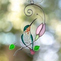 Hummingbird stained glass window hangings Christmas gift Custom stained glass bird suncatcher Hummingbird gift