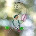 Hummingbird stained glass window hangings Stained glass bird suncatcher from Ukraine Christmas gifts 