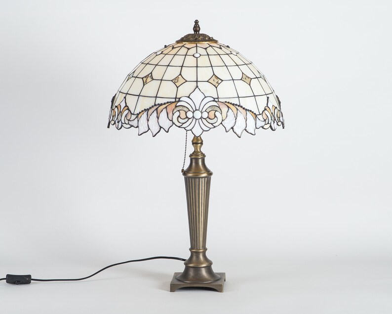 Classic stained glass lamp 8th anniversary gift art nouveau Etsy