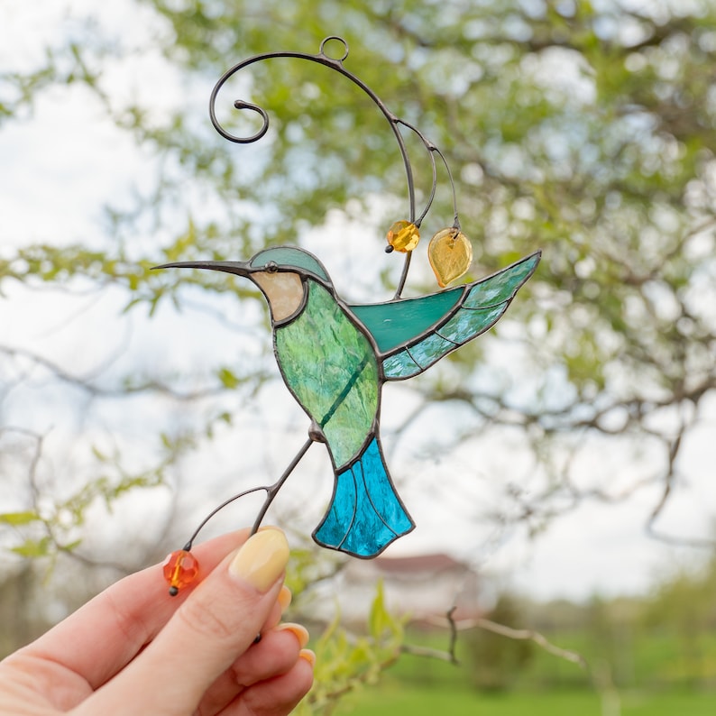 handmade glass bird suncatcher