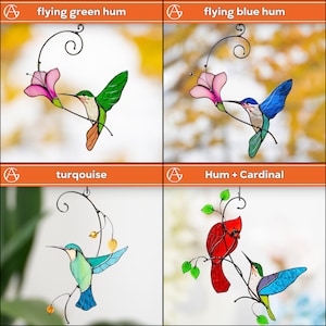 hummingbirds stained glass suncatchers