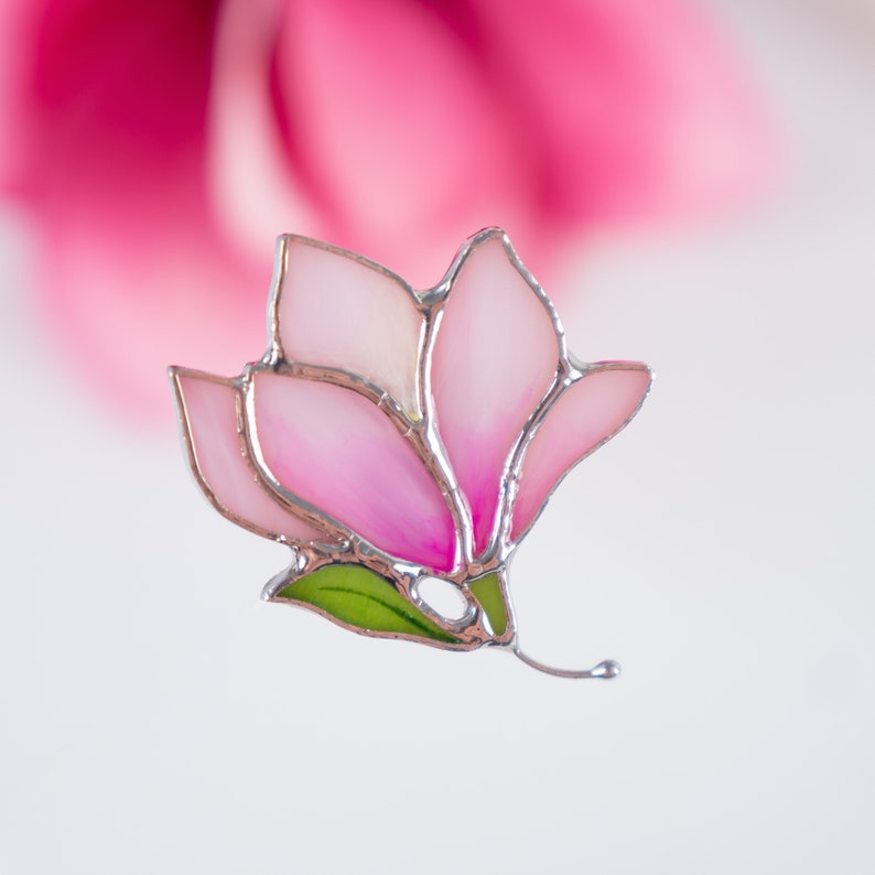 Magnolia stained glass jewelry