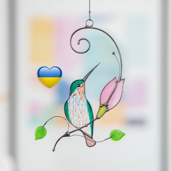 Acheter Ukraine Vitrail Colibri Suncatcher Jardin Suspendu Art