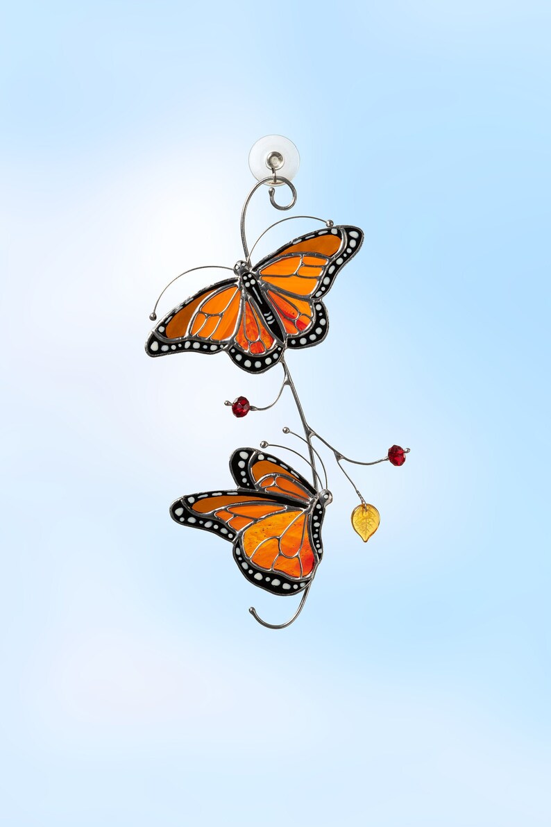 Stained glass monarch butterfly suncatcher Christmas gift Etsy