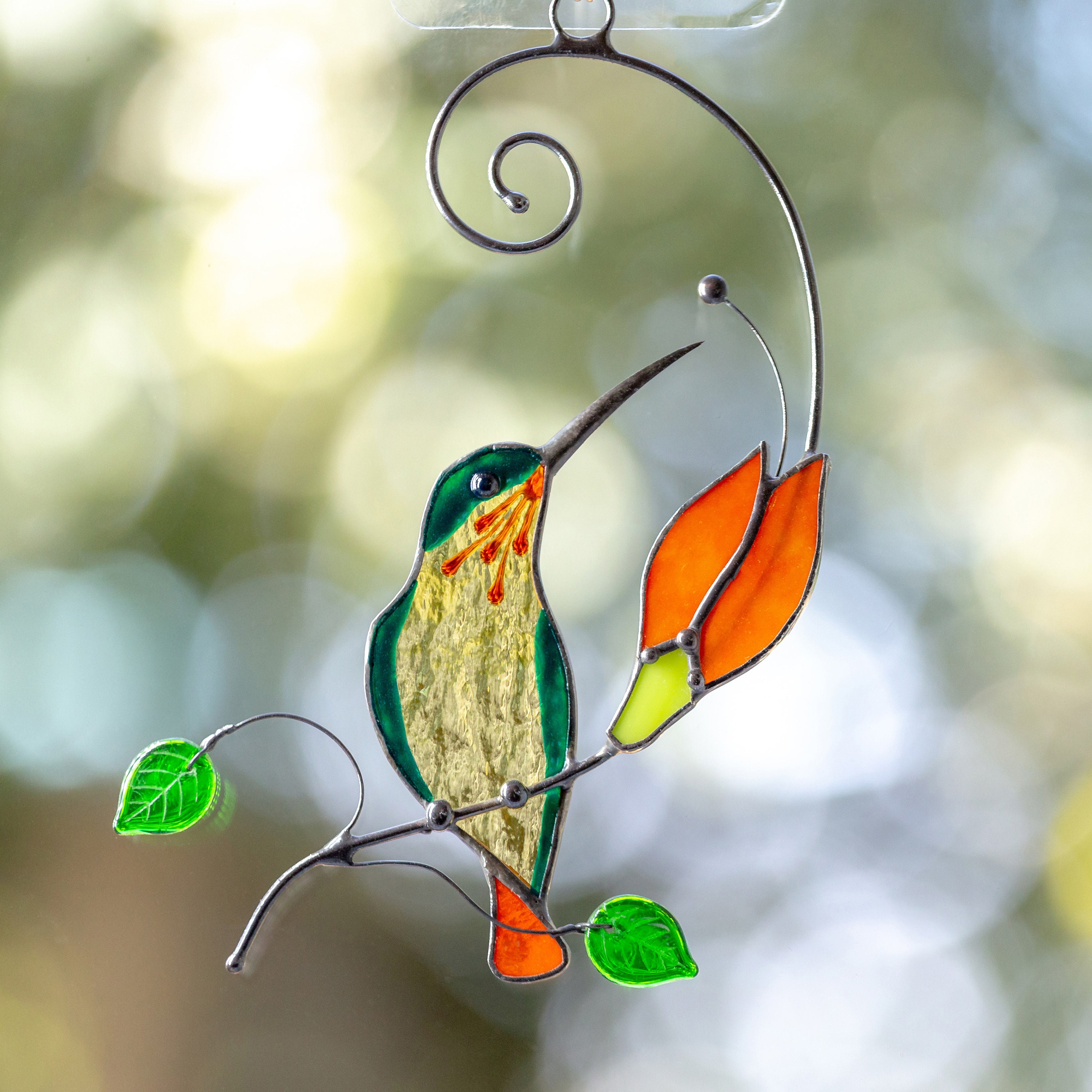 Hummingbird Stained Glass Window Hangings Stained Glass Bird Etsy