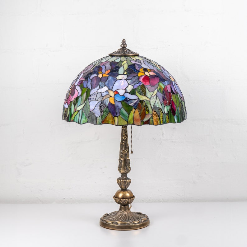 Custom stained glass Tiffany lamp
