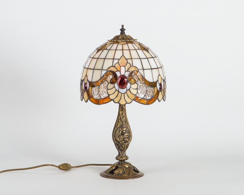 Bedside stained glass lamp shade art nouveau lamp new house Etsy
