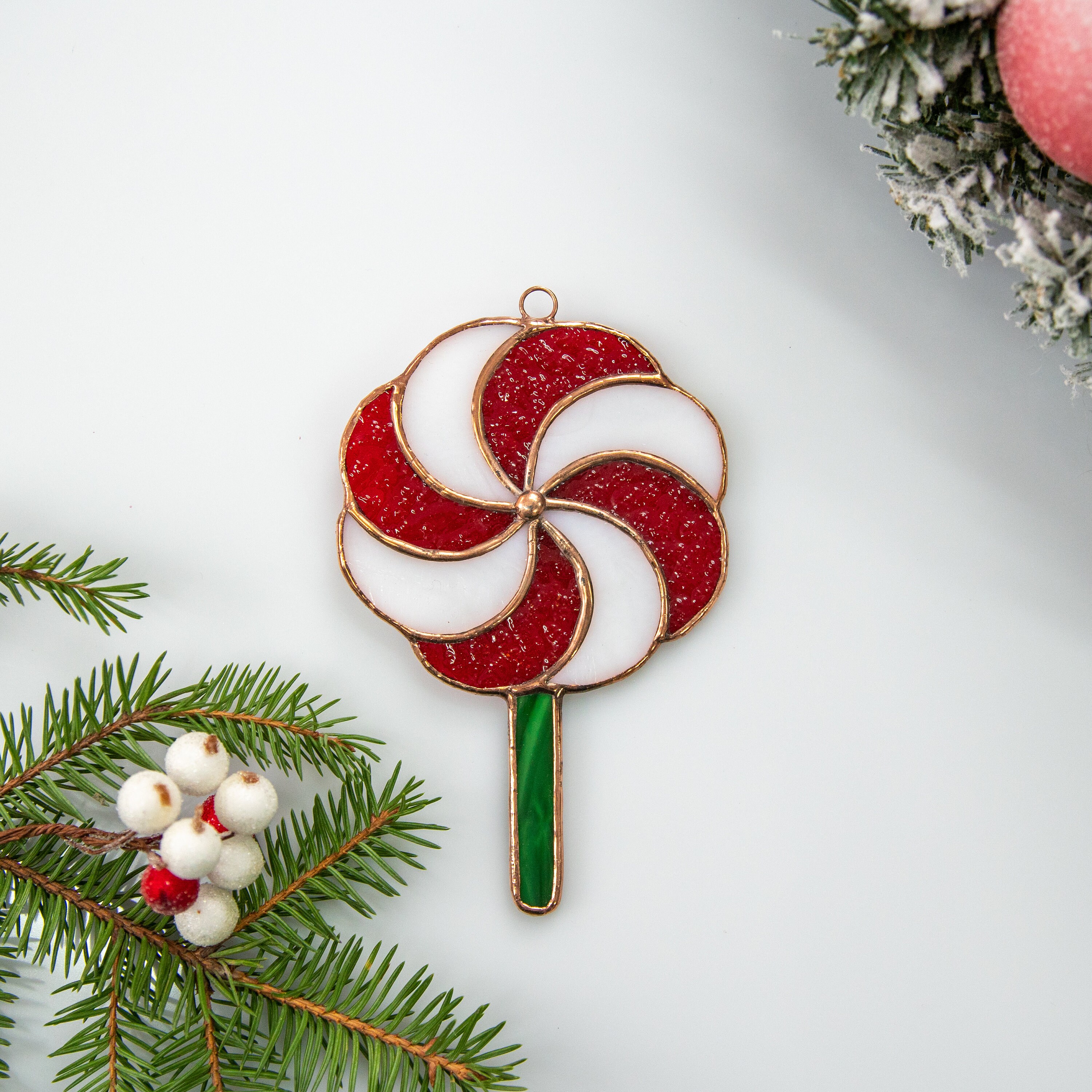 Christmas candy stained glass window hangings Christmas gifts Etsy