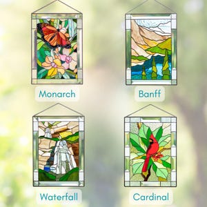 Stained glass panels for window