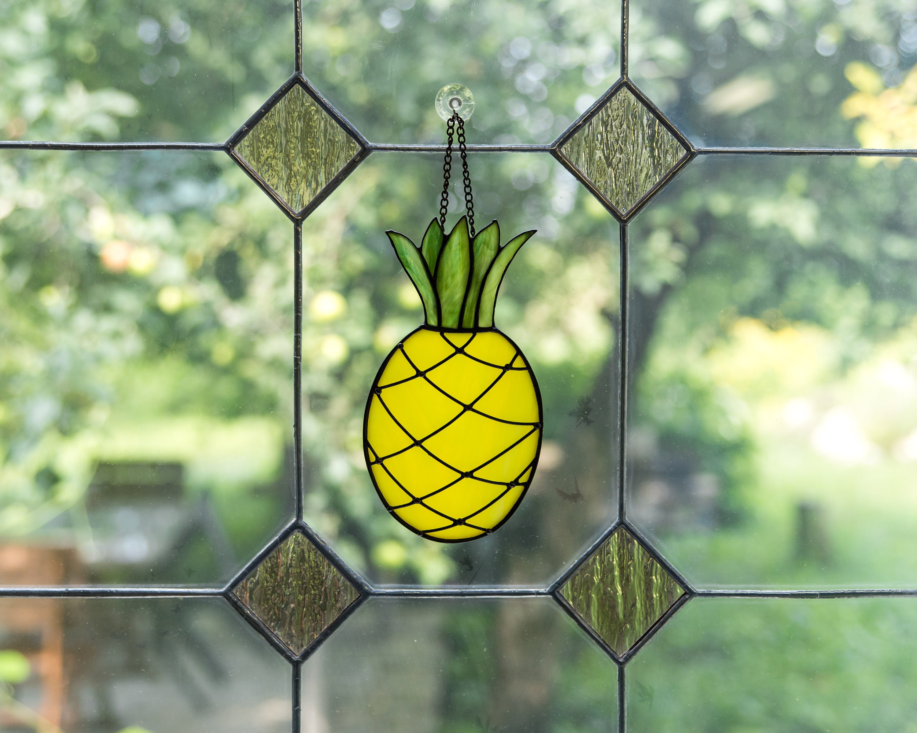 Lime stained glass suncatcher Custom stained glass lemon Etsy