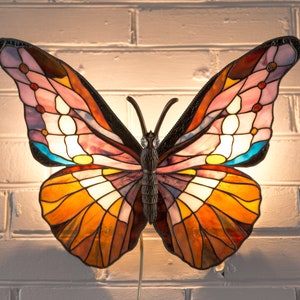 Butterfly stained glass lamp new house gift wall sconce lighting nursery wall decor