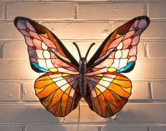 Butterfly stained glass lamp new house gift wall sconce lighting nursery wall decor