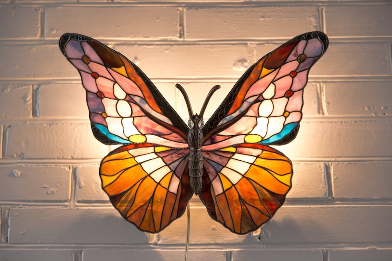 butterfly stained glass lamp