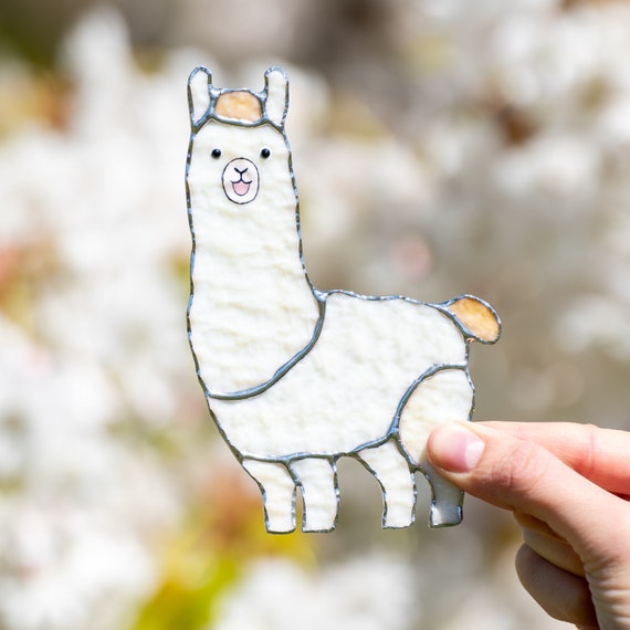 Alpaca Stained Glass Window Hangings Big Sister Gift Llama Decor