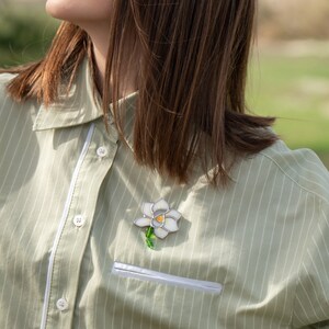 stained glass plant brooch