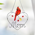 Cardinal stained glass window hangings Personalized unique gift for mom Stained glass bird suncatcher Cardinal memorial gift product logo