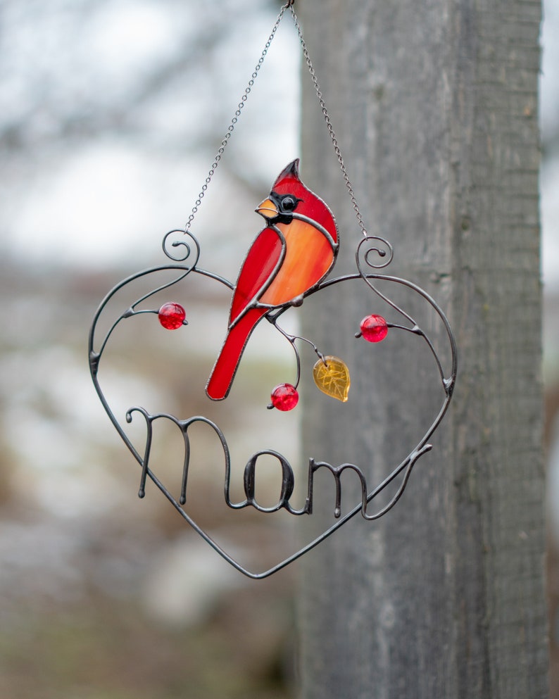 Personalized stained glass cardinal gift Christmas gifts Etsy