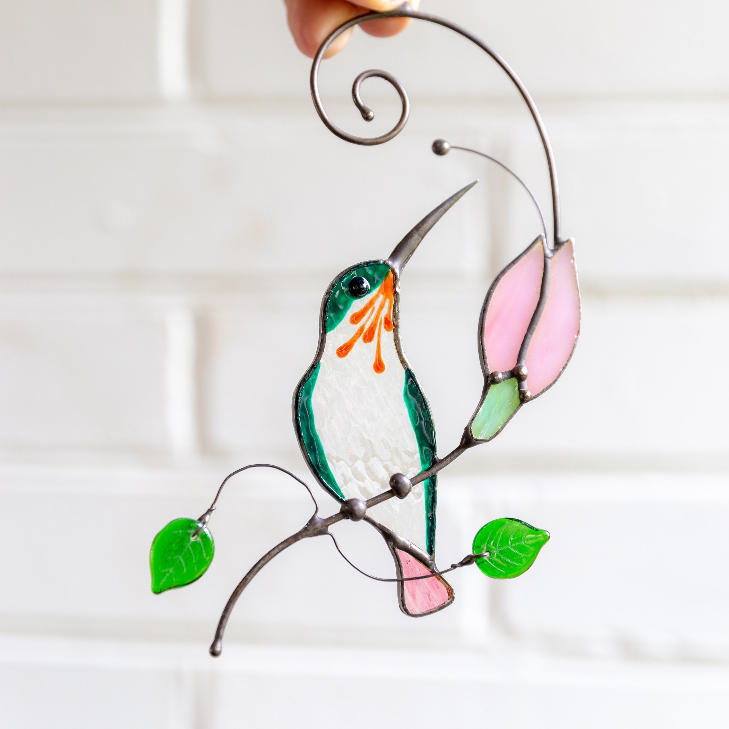 Hummingbird Stained Glass Window Hangings Stained Glass Bird Etsy UK