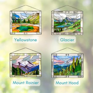 stained glass landscapes panels