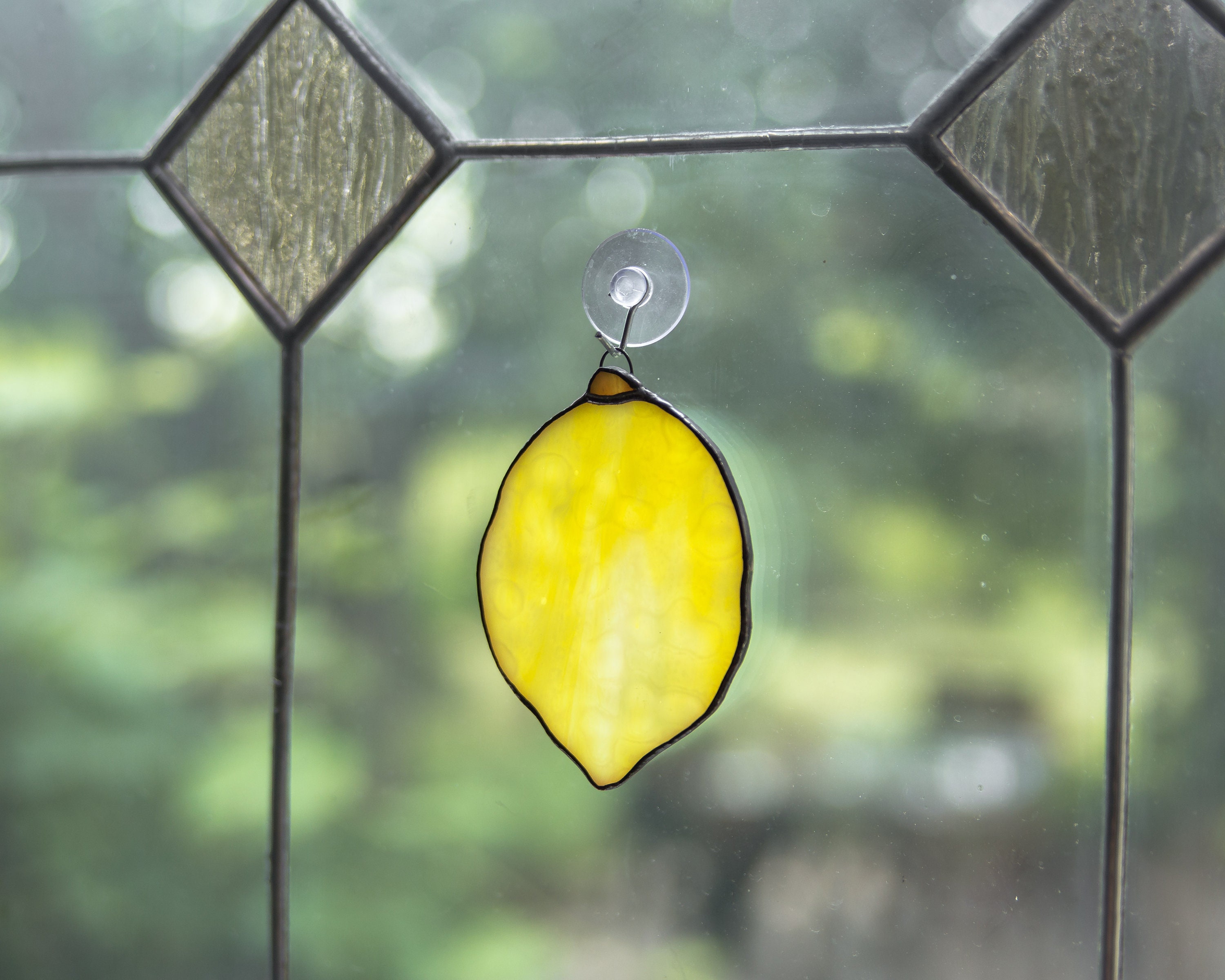 Lime stained glass suncatcher Custom stained glass lemon Etsy