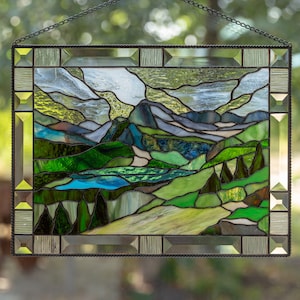 Glacier national park made of stained glass