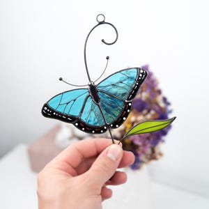 handmade glass decor of morpho butterfly