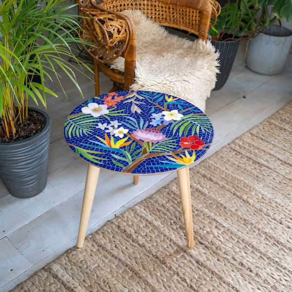 Custom Glass Mosaic Tables Etsy