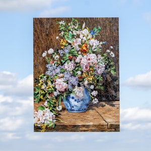 flowers bouquet mosaic artwork made of modern stained glass