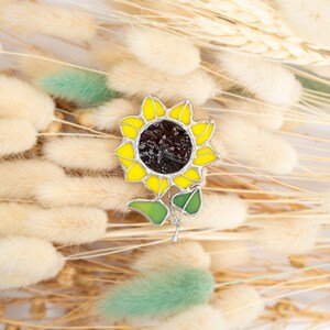 stained glass yellow sunflower costume jewelry