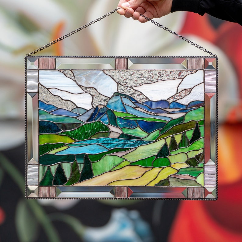 Glacier national park made of stained glass