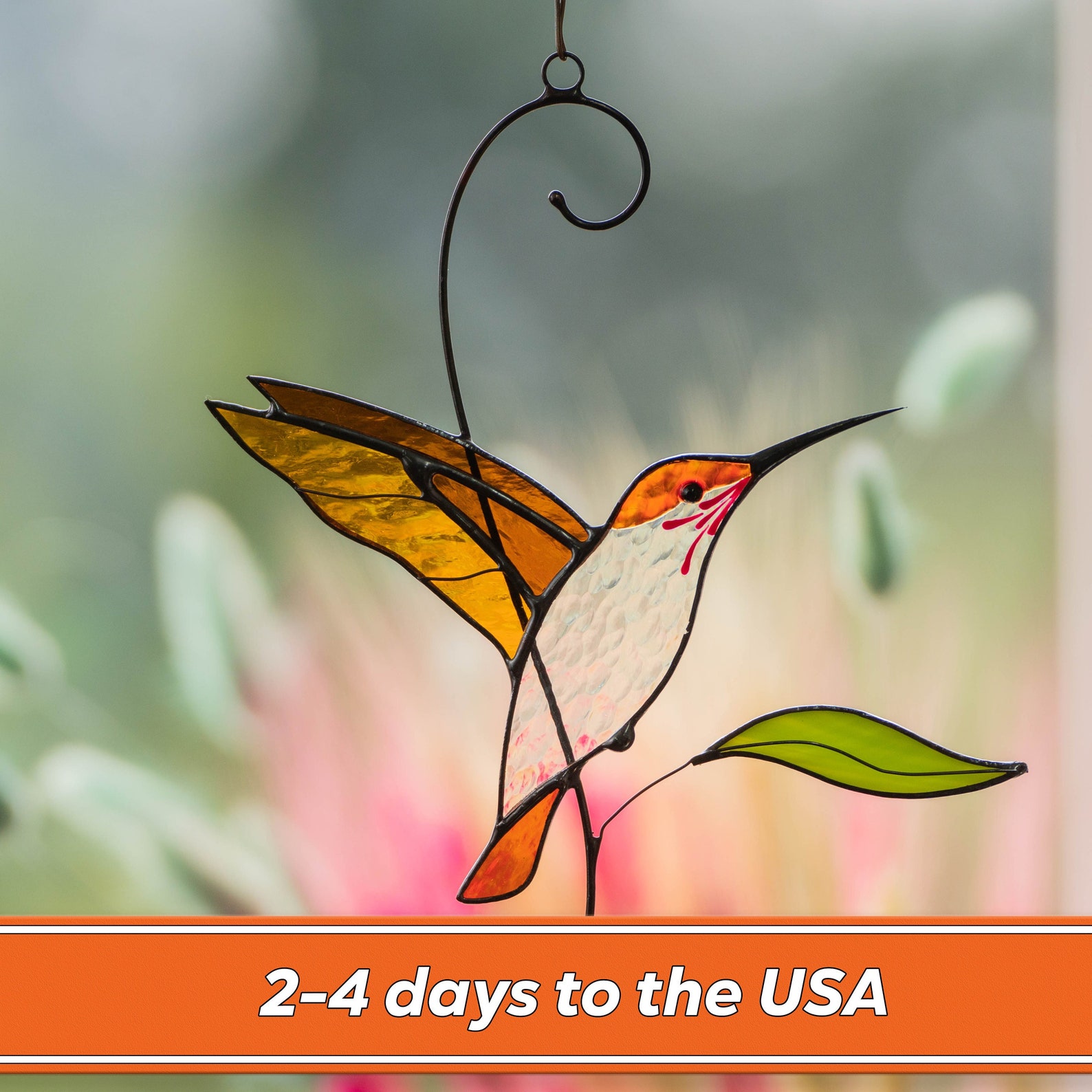 Stained Glass Hummingbird Suncatcher Christmas Gifts Bird Etsy