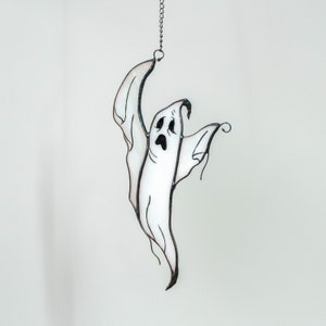 handcrafted glass white ghost decor for halloween party