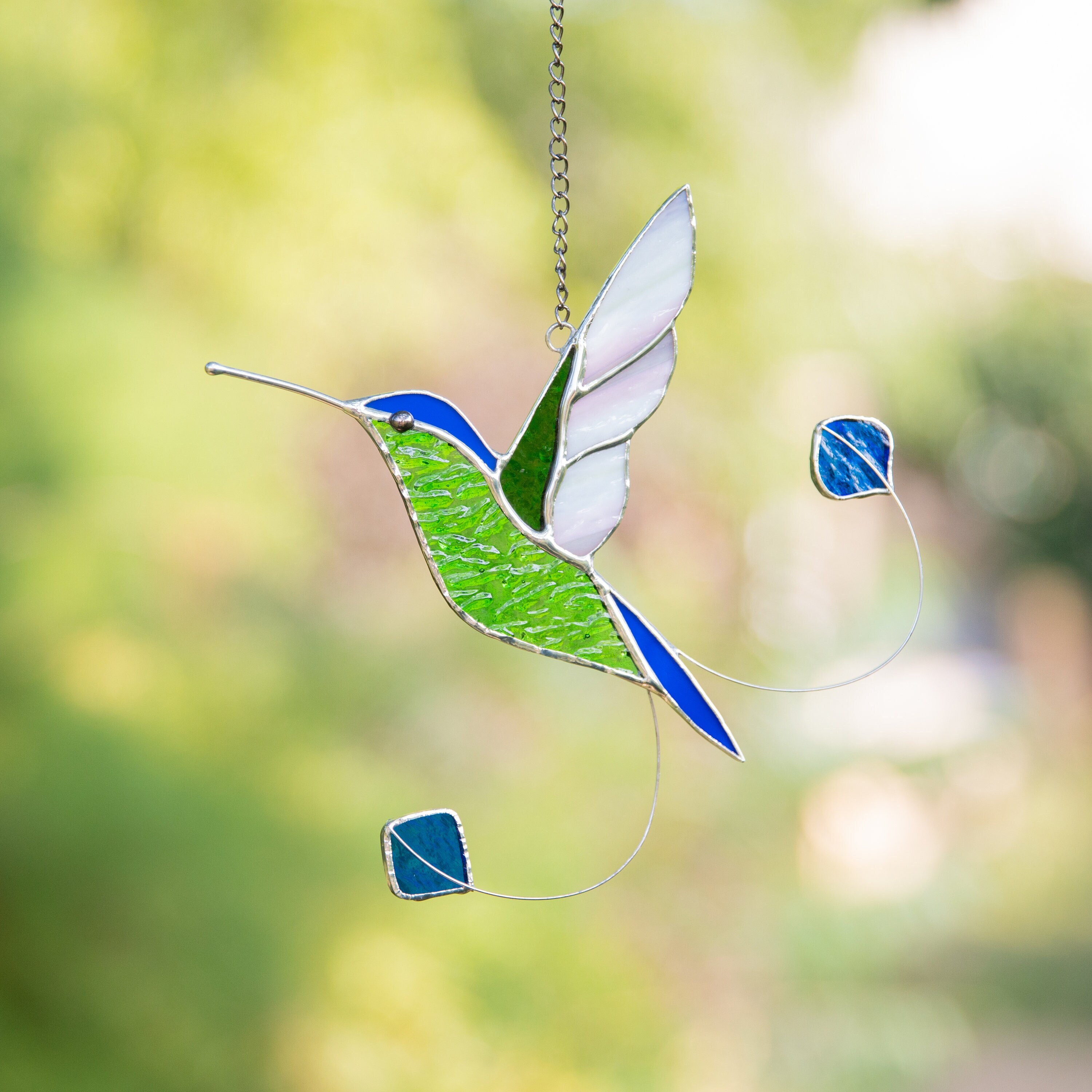 Metal Window Small Bird Decoration With Hook Stained Glass Ornament Memorial Handicrafts Gifts Shenrongtong Stained Glass Hummingbird Window Hangings Decor 