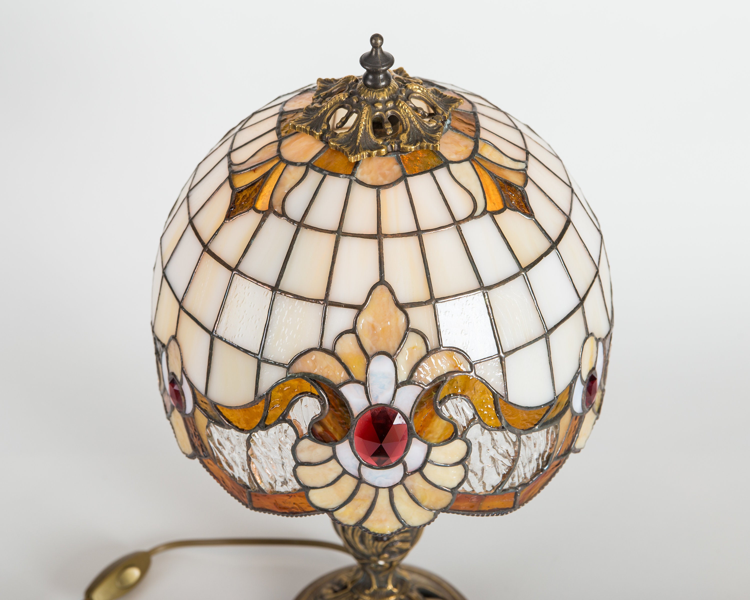 Bedside stained glass lamp shade art nouveau lamp new house Etsy