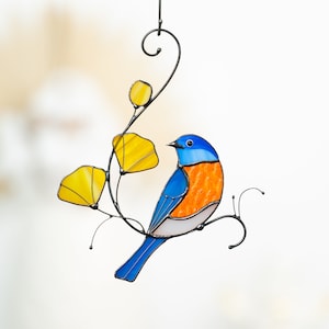 handcrafted glass bluebird ornament