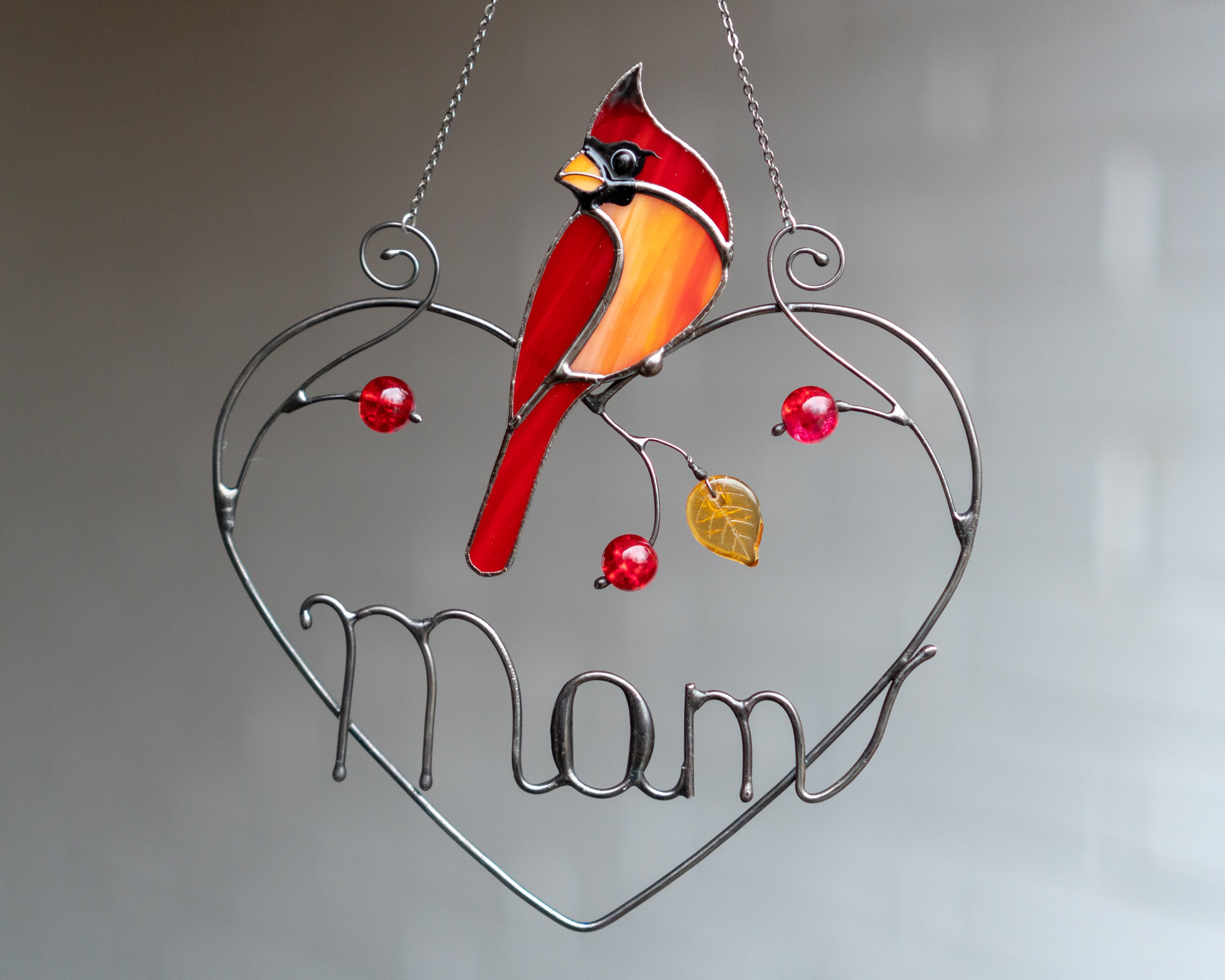 Personalized stained glass cardinal gift Christmas gifts Etsy