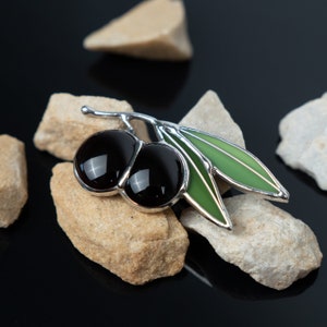 handmade glass olive pin