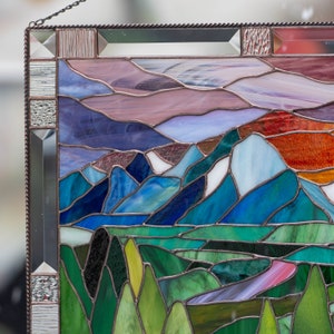 National Park custom stained glass panel for window