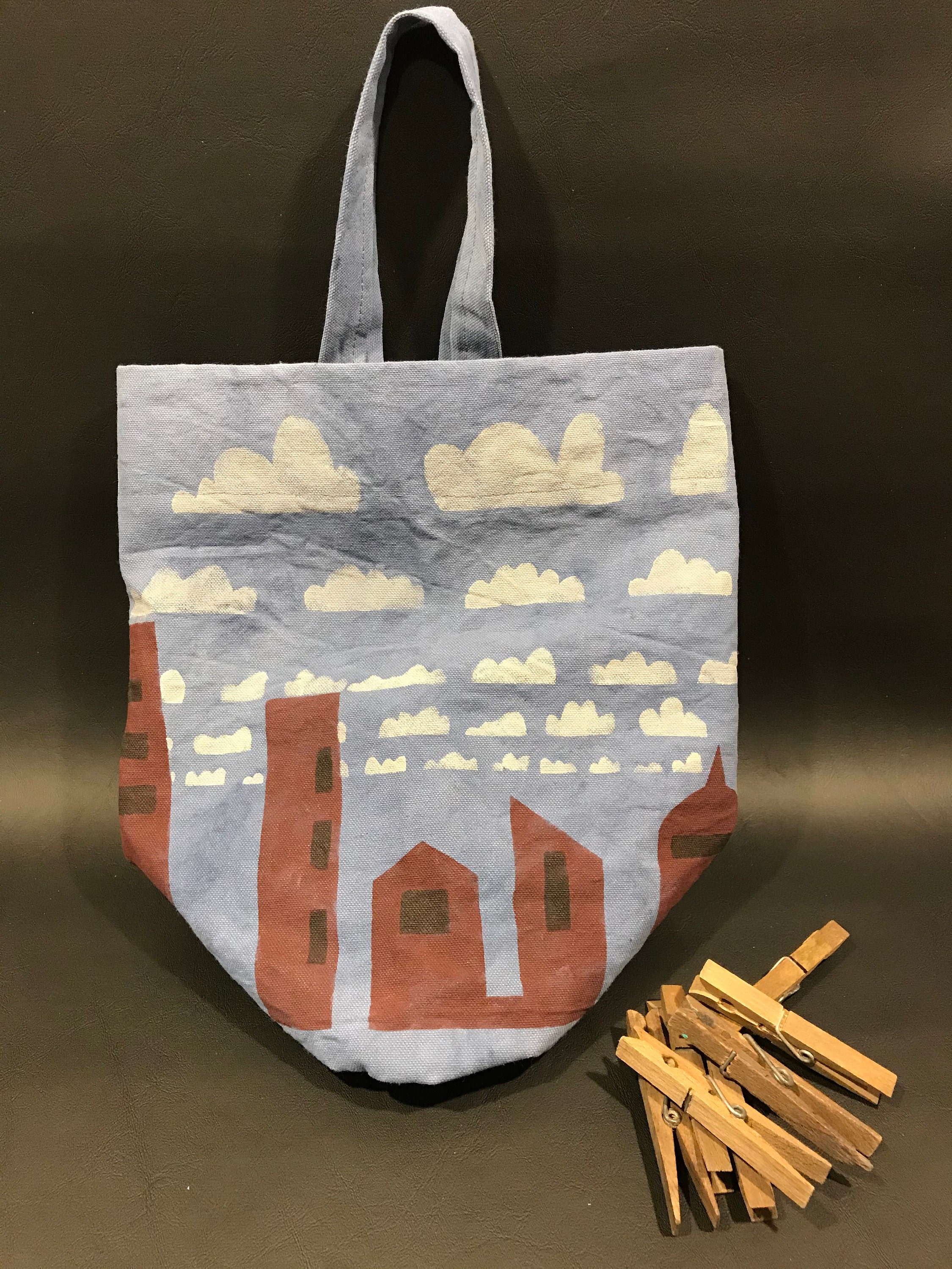 Bolsa de almacenamiento de lona ovalada City Scape Design | Etsy